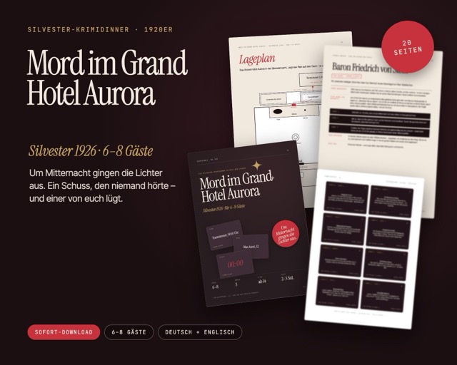 Krimidinner Mord im Grand Hotel Aurora